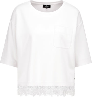 T-Shirt mit Spitzenborte