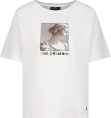 T-Shirt mit Statue-Print