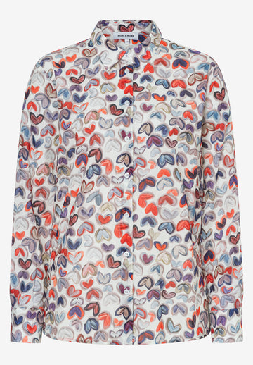 Bluse mit Herz-Print