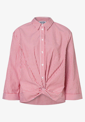 Gestreifte Bluse mit Knot-Detail