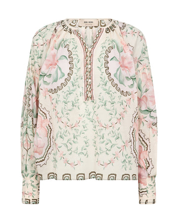 MMWylde –  Langarmbluse mit Orchideenprint