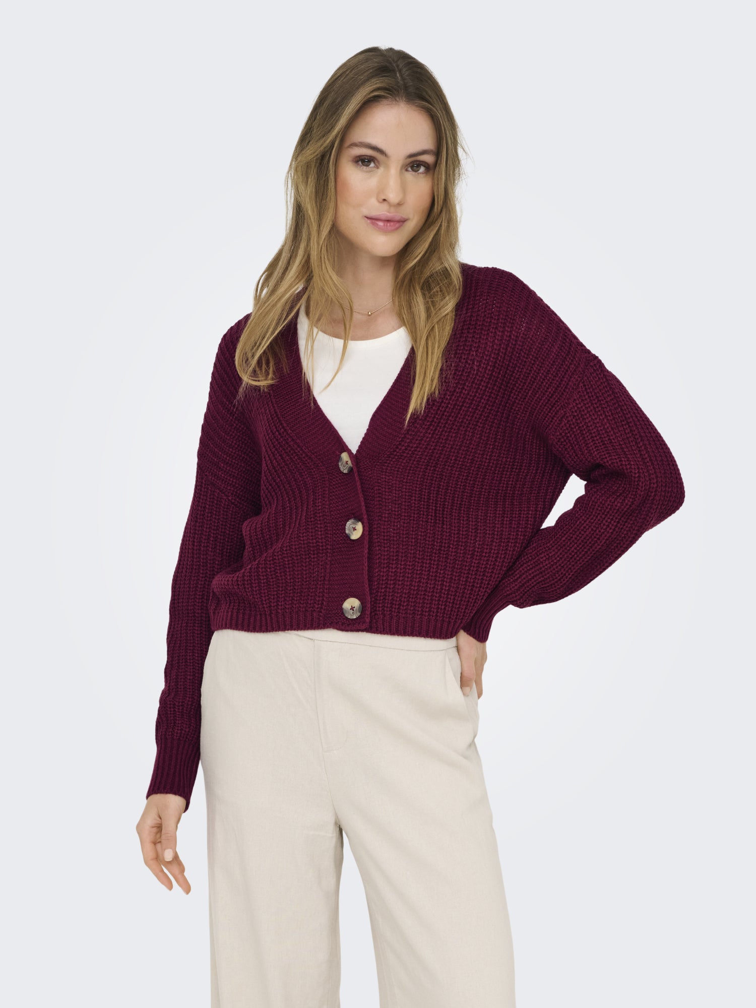 ONLY Strickjacken  bordeaux
