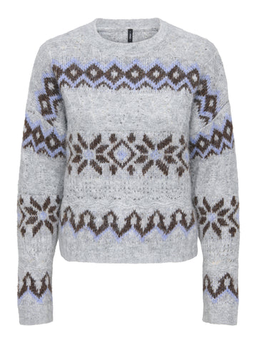 Langarm-Strickpullover mit Rundhals