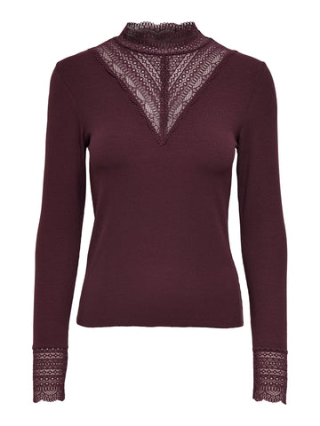 Langarmshirt mit Spitze