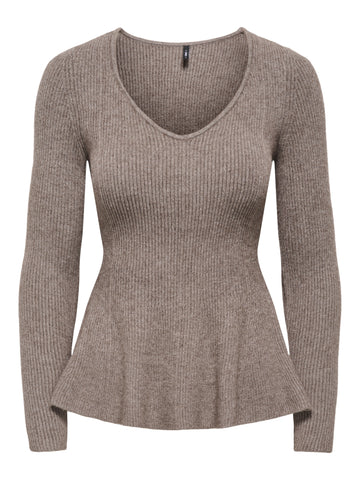 ONLIBI Rippstrick-Pullover mit Peplum