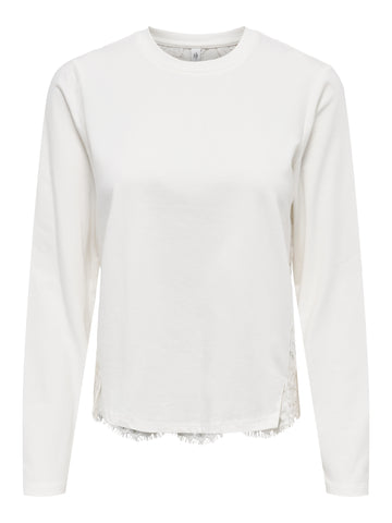 ONLLANIA Langarmshirt mit Spitzendetail