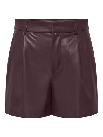 ONLSMOOTH Hohe Taille Shorts in Lederoptik