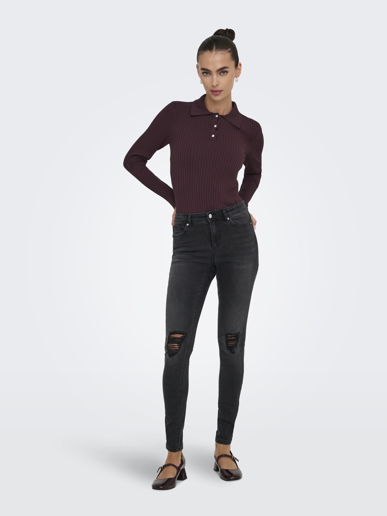 ONLY Poloshirts  dunkelrot