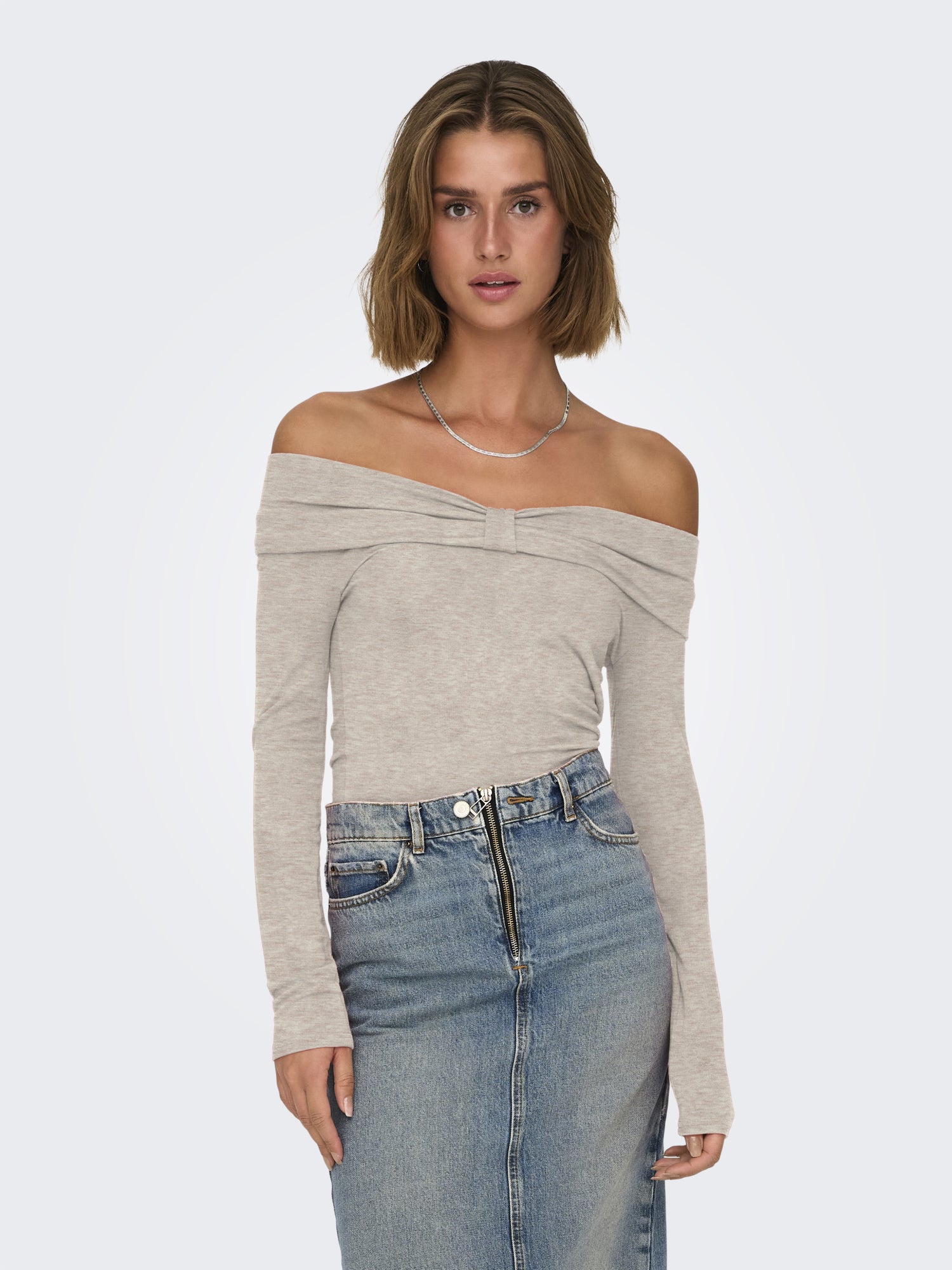 ONLY Langarmshirts  beige