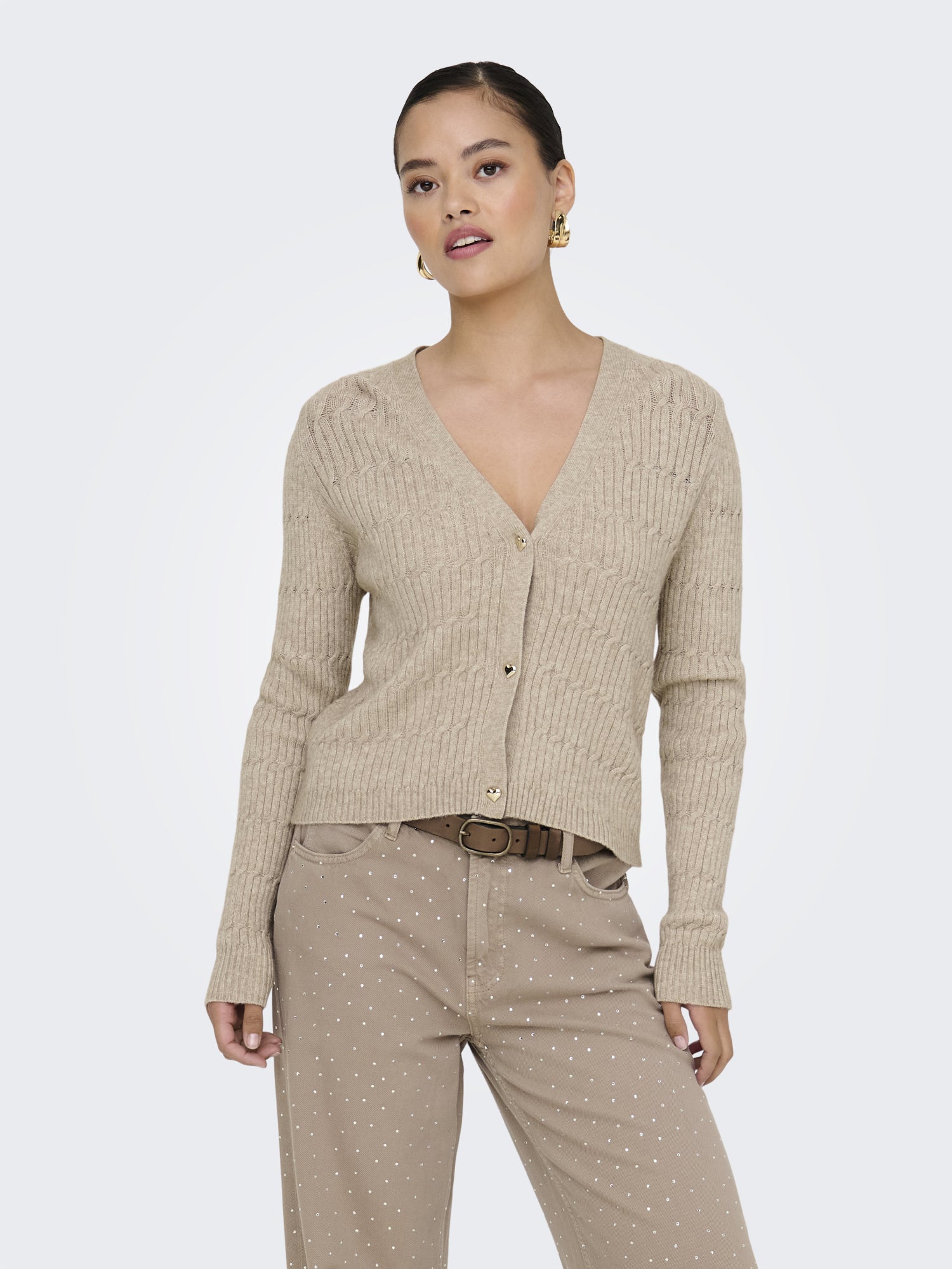 ONLY Strickjacken  beige