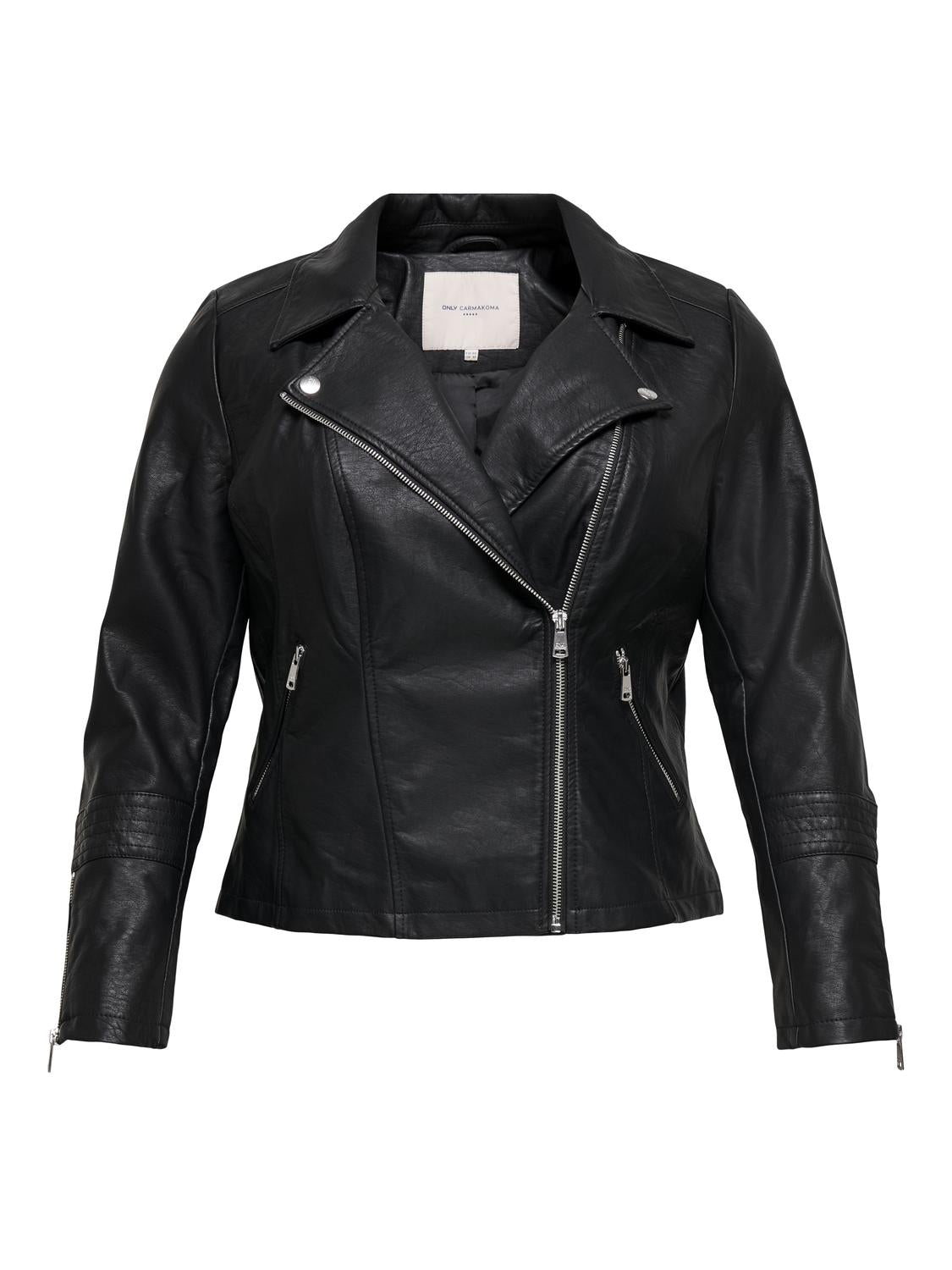 ONLY Carmakoma Lederjacken  schwarz
