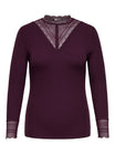 ONLY Carmakoma Langarmshirts  dunkelrot