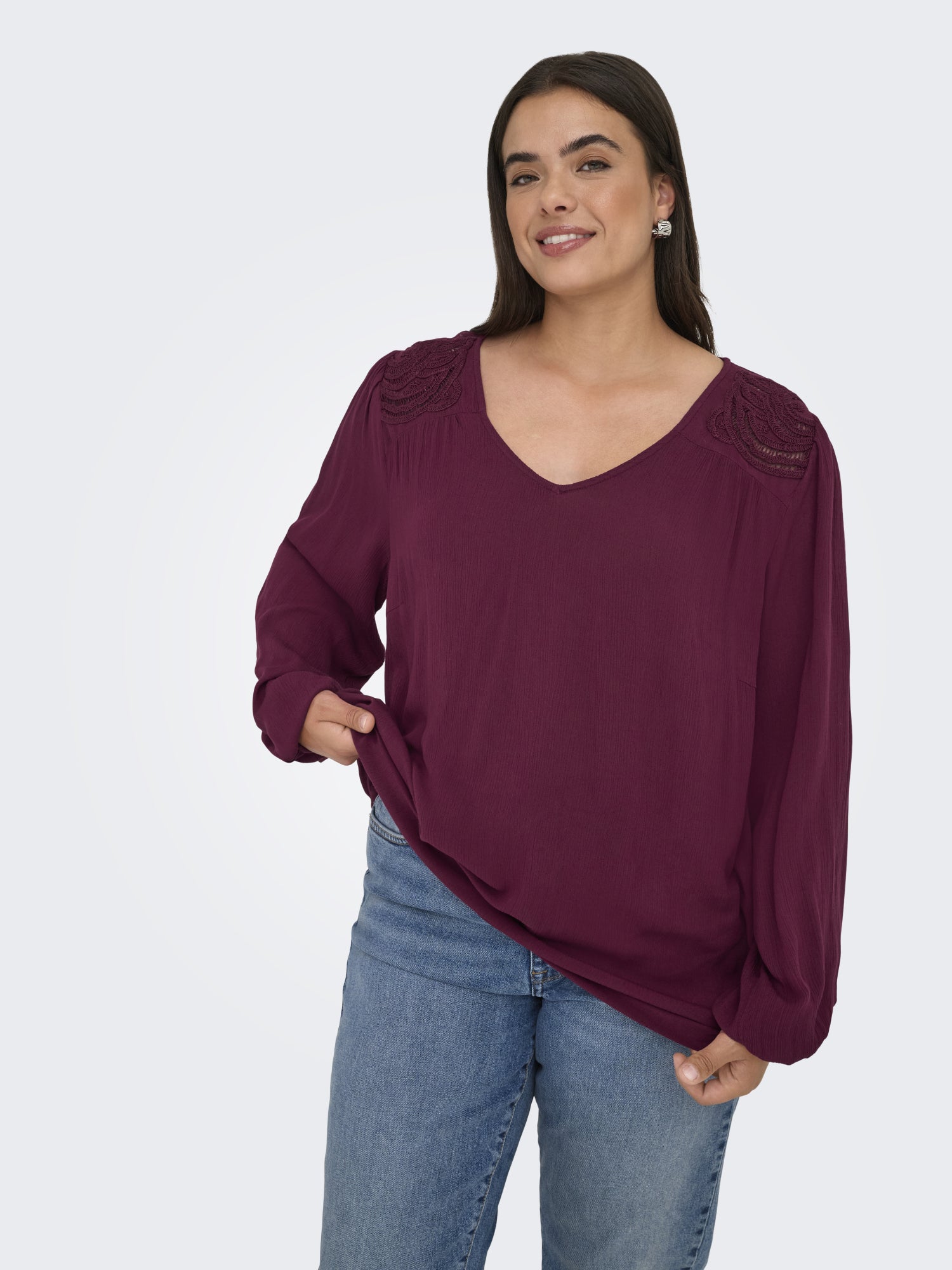 ONLY Carmakoma Blusen  bordeaux