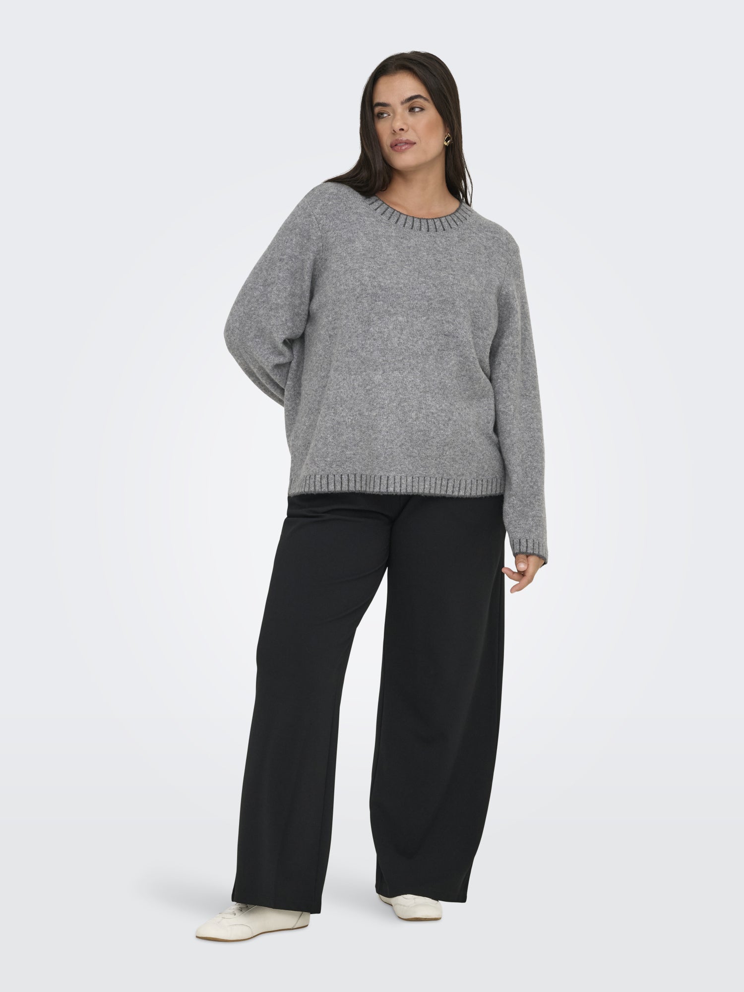 ONLY Carmakoma Pullover  hellgrau