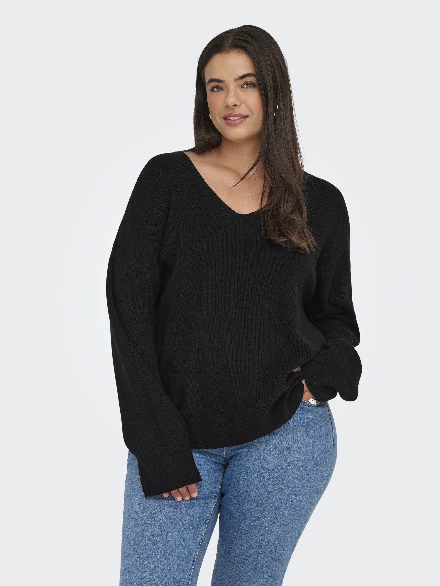 ONLY Carmakoma Pullover  schwarz