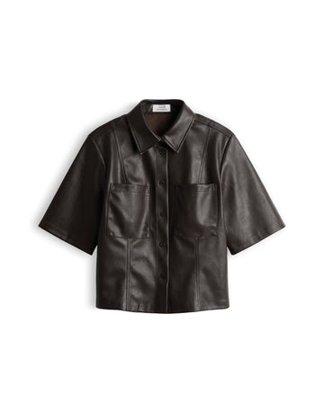 FELEATHER Taillierte Bluse in Lederoptik