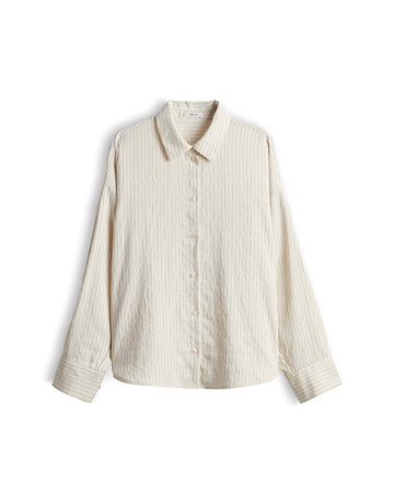 FLUI Oversized Hemdbluse mit Faltendetail
