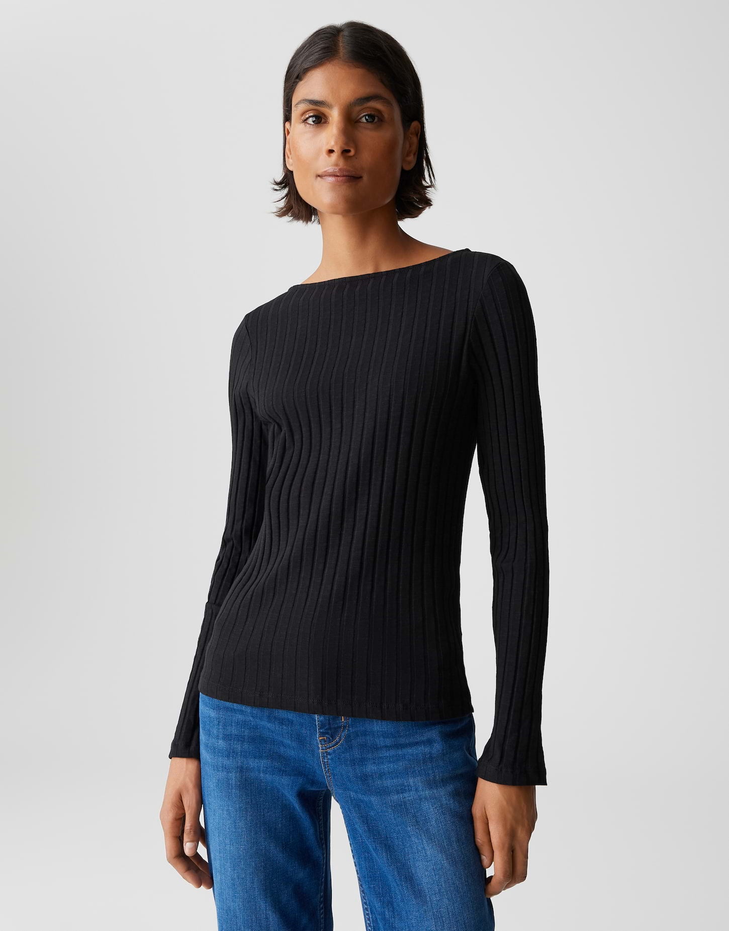 OPUS Langarmshirts  schwarz