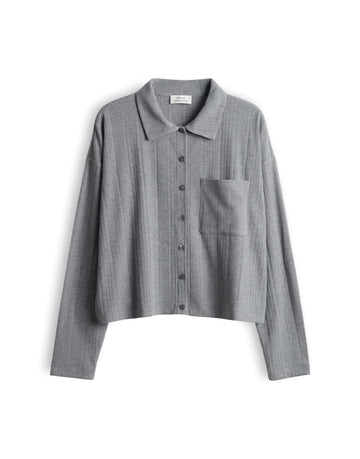 SAWONI Jerseybluse mit Rippenstruktur