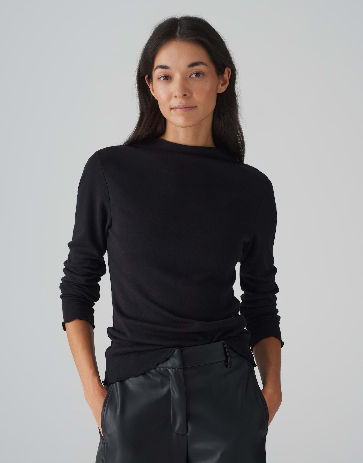 OPUS Langarmshirts  schwarz