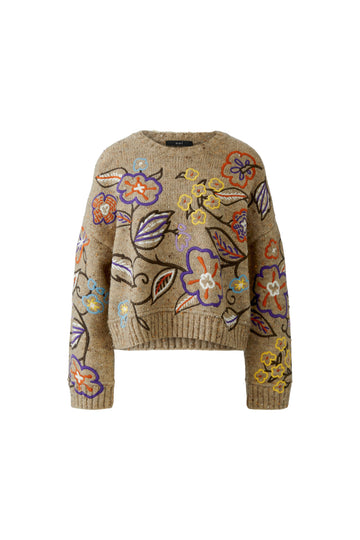 Pullover mit Blumenstickerei