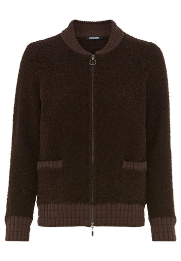 Lockerer Strick-Cardigan mit körniger Bouclé-Struktur