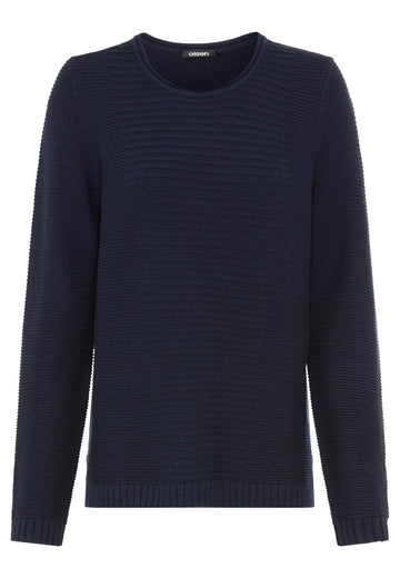 Pullover mit Strukturstrick und Rundhalsausschnitt