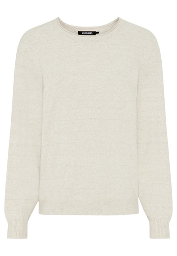 Pullover mit Strukturstrick und leichten Puffärmeln