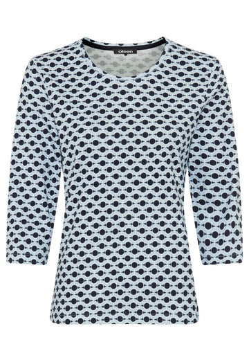 Shirt mit Allover-Dessin und 3/4-Ärmeln