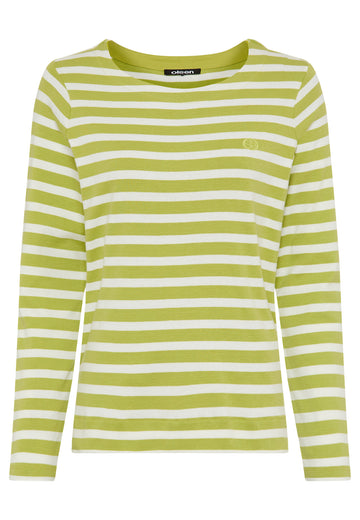 Shirt mit Rundhalsausschnitt und feiner Rippstruktur