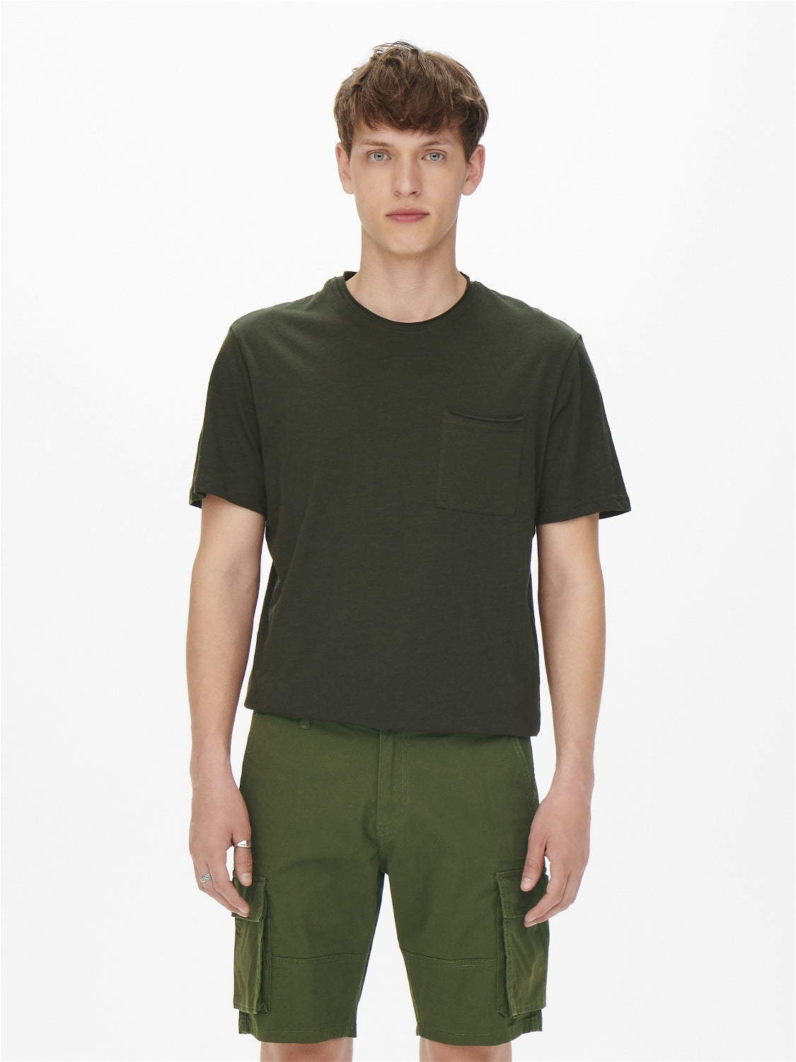 Only & Sons Shorts  dunkelgrün