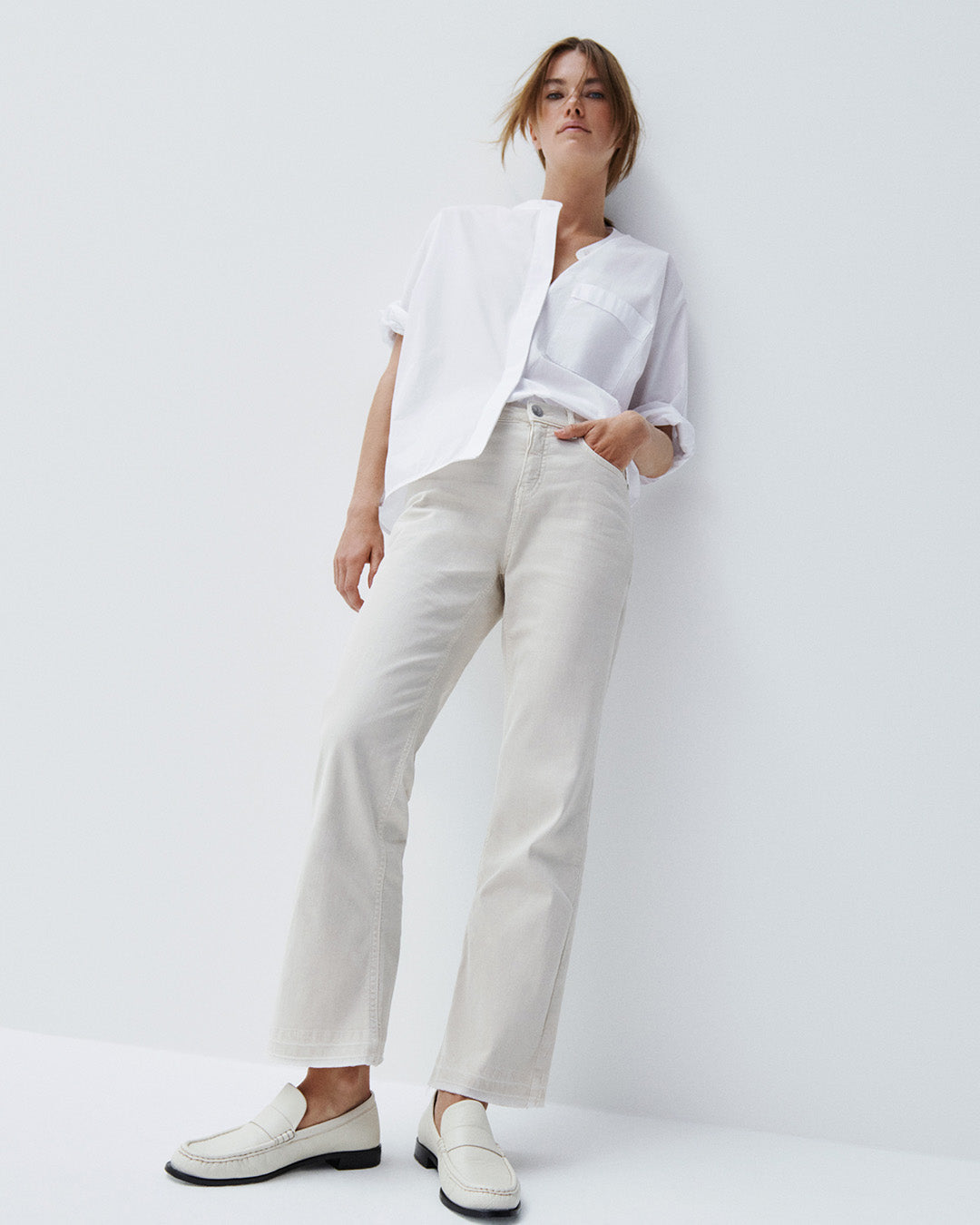 Opus PANTS Straight  creme