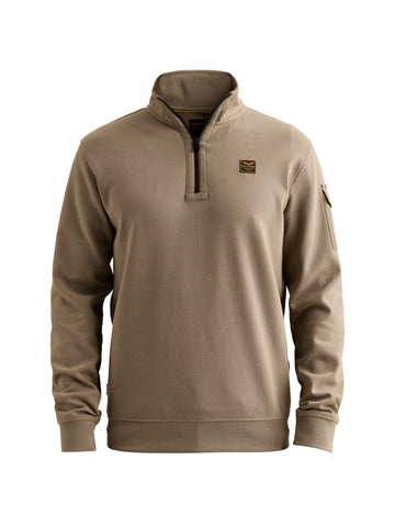 Half Zip Sweatshirt mit Badge