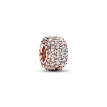 Funkelndes Dreireihiges Pavé-Charm
