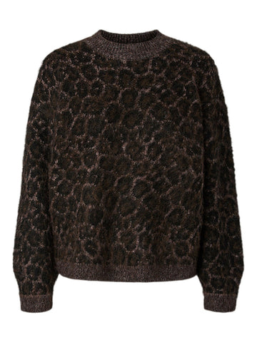 PCELINA Strickpullover im Leoparden-Print