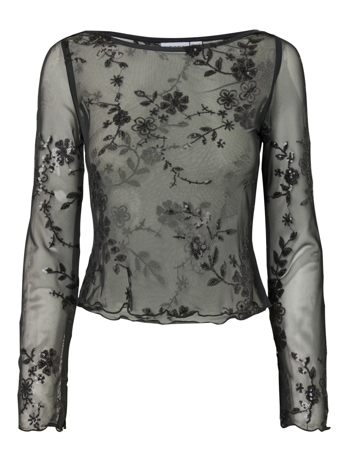 Pieces Langarmshirts  dunkelgrau