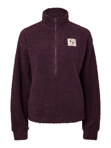 PCKATTY Teddyfell-Sweatshirt mit Stehkragen
