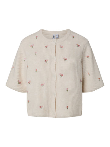 PCSILLY Strickjacke mit Blumenstickerei