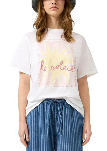 Baumwoll-Shirt mit Frontprint
