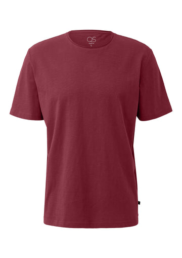 Baumwoll-T-Shirt mit Rollkanten
