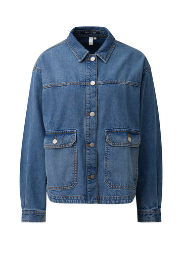 Denim-Overshirt mit Hemdkragen