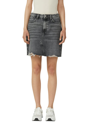 Denimrock mit offenem Saum