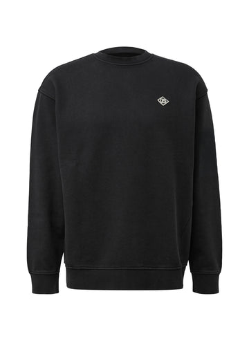 Gewaschenes Sweatshirt mit Logo-Patch