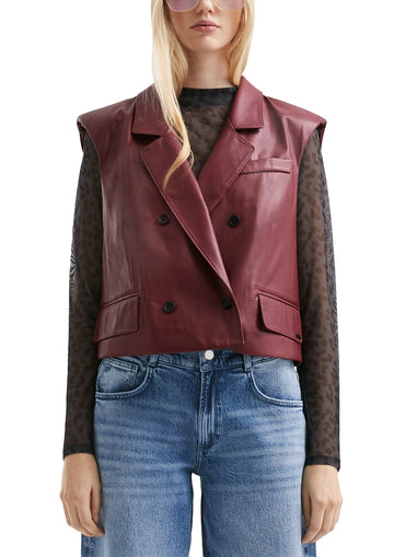 Indoor-Weste im Leder-Look