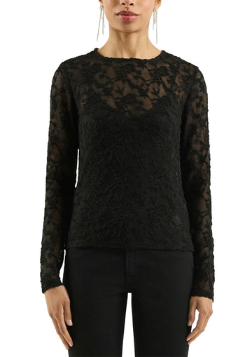 Langarmshirt aus weicher Spitze