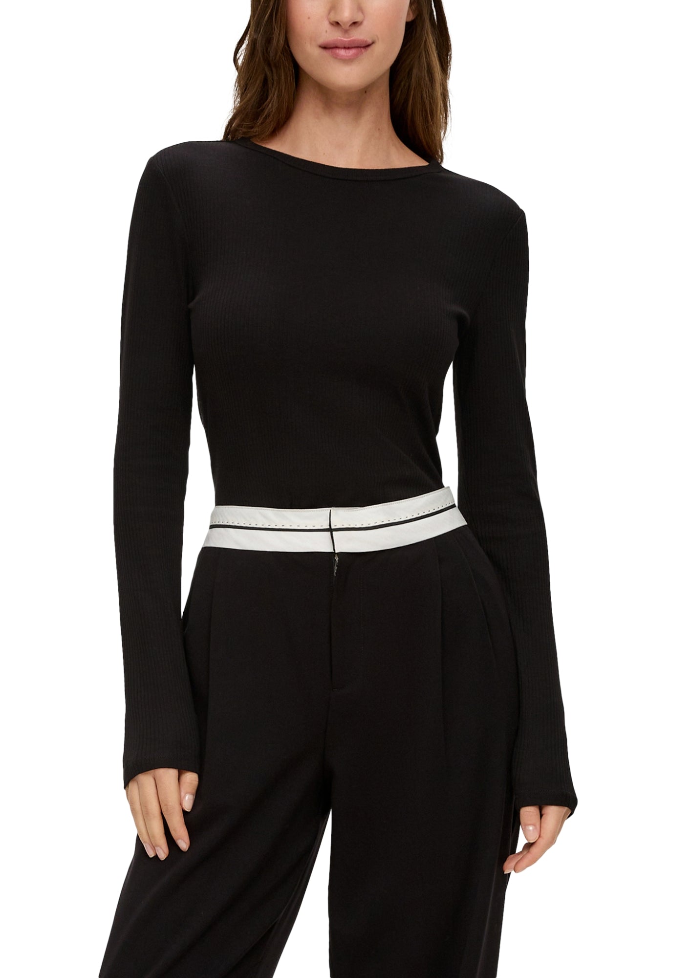 Q/S by s.Oliver Langarmshirts  schwarz