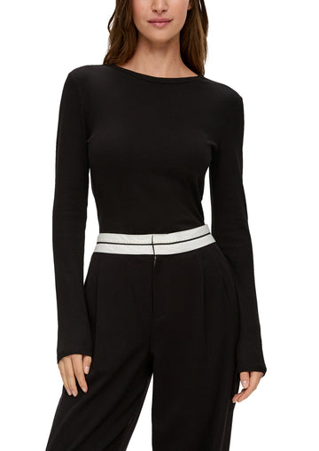Langarmshirt mit Rippstruktur