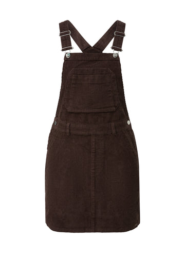 Latzkleid aus Cord mit verstellbaren Trägern
