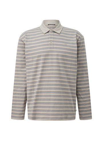 Longsleeve-Polo mit Henleyausschnitt