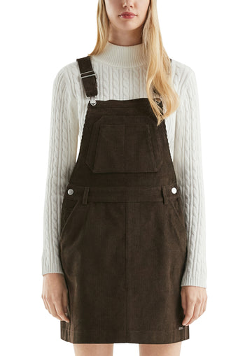 Mini-Latzkleid aus Cord